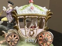 Vintage Capodimonte Armani Porcelain Royal Horse and Carriage Figurine