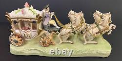 Vintage Capodimonte Armani Porcelain Royal Horse and Carriage Figurine