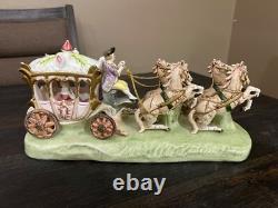 Vintage Capodimonte Armani Porcelain Royal Horse and Carriage Figurine