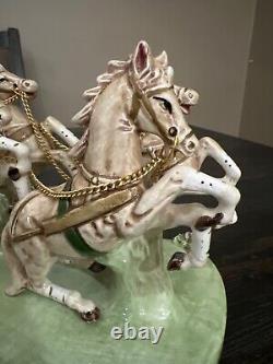 Vintage Capodimonte Armani Porcelain Royal Horse and Carriage Figurine
