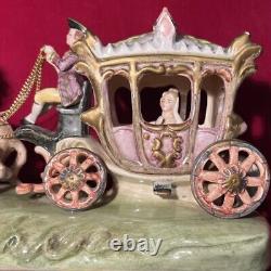 Vintage Capodimonte Armani Porcelain Royal Horse and Carriage Figurine (K6)