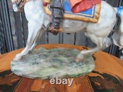 Vintage Capodimonte Capo-di-Monte Italy Noblemen on Horse Cavalier Figurine