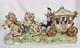 Vintage Capodimonte Four Horse Carriage Figurine, Lady In Coach & Driver, 1950s