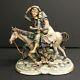 Vintage Capodimonte Italian Porcelain Boy & Girl On Horse Figurine By Rori