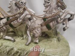 Vintage Capodimonte Italy Porcelain Lady/Princess Horse-Drawn Carriage