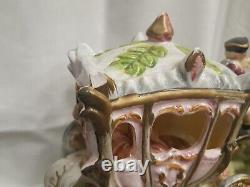 Vintage Capodimonte Italy Porcelain Lady/Princess Horse-Drawn Carriage