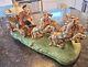 Vintage Capodimonte Porcelain 4 Horse Drawn Carriage Withdriver & Lady-14x7x5