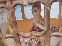 Vintage Capodimonte Porcelain 4 Horse Drawn Carriage withDriver & Lady-14x7x5