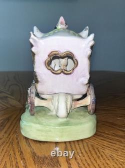 Vintage Capodimonte Porcelain Horse Drawn Carriage Italy EUC