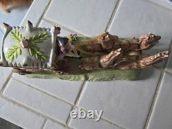 Vintage Capodimonte Porcelain Horse Drawn Carriage With Cinderella Italy