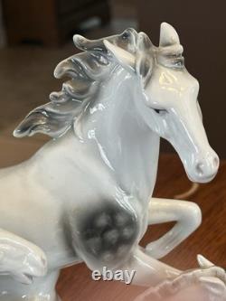 Vintage Carl Scheidig Grafenthal Porcelain Group Of Running Horses Figurine