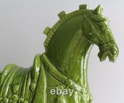 Vintage Ceramic Horse Figurine Chinese Ceramic War Horse 22 H X 20 L
