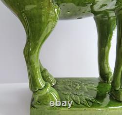 Vintage Ceramic Horse Figurine Chinese Ceramic War Horse 22 H X 20 L