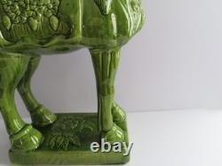 Vintage Ceramic Horse Figurine Chinese Ceramic War Horse 22 H X 20 L