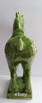 Vintage Ceramic Horse Figurine Chinese Ceramic War Horse 22 H X 20 L
