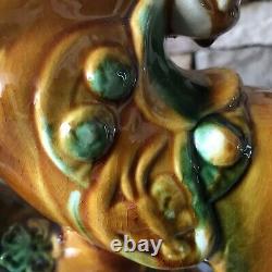 Vintage Ceramic Horse Figurine Porcelain Statue Tricolor Pottery Large Tang Rare