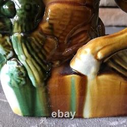 Vintage Ceramic Horse Figurine Porcelain Statue Tricolor Pottery Large Tang Rare