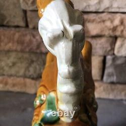 Vintage Ceramic Horse Figurine Porcelain Statue Tricolor Pottery Large Tang Rare