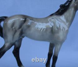 Vintage Ceramic Horse figurine TB Man Of War Goldscheider USA grey Everlast