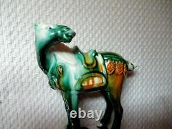 Vintage Ceramic Tang Horse Figures Tri-Color Glazed lot 6 Wonderful Condition