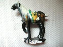 Vintage Ceramic Tang Horse Figures Tri-Color Glazed lot 6 Wonderful Condition