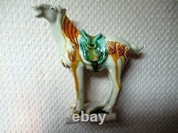 Vintage Ceramic Tang Horse Figures Tri-Color Glazed lot 6 Wonderful Condition