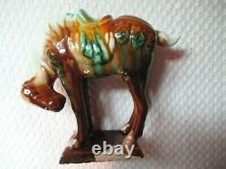 Vintage Ceramic Tang Horse Figures Tri-Color Glazed lot 6 Wonderful Condition