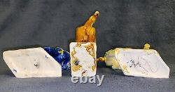 Vintage Chinese Tang Dynasty Sancai Glaze Porcelain War Horse Figurines Lot