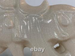 Vintage Chinese Tang Dynasty Style White Ceramic Horse Figurine