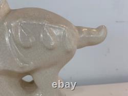 Vintage Chinese Tang Dynasty Style White Ceramic Horse Figurine