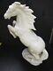Vintage Chinese Tang Dynasty Style White Ceramic Horse Figurine Decor Gift 18'h