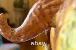 Vintage Chinese Tang Style Sancai Glazed Ceramic Horse Figurine War Horse