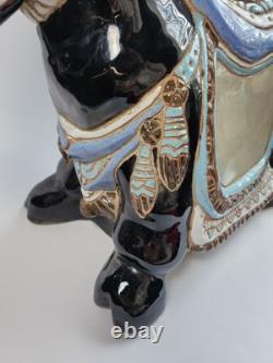 Vintage Chinoiserie Ceramic Glossy Glaze Ceramic Horse Sculpture Centerpiece 17