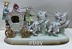 Vintage Coach Horses Chariot Carriage Figurine