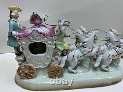 Vintage Coach Horses Chariot Carriage Figurine