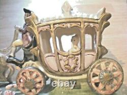 Vintage Collectible Porcelain Ceramic 4 Horses Pulling Nice Wagon