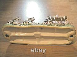 Vintage Collectible Porcelain Ceramic 4 Horses Pulling Nice Wagon