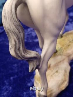 Vintage Cybis Porcelain Grey Dapple Galloping Stallion Horse Signed