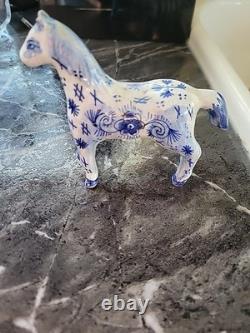 Vintage Delf Blue Horse Figurine Signed