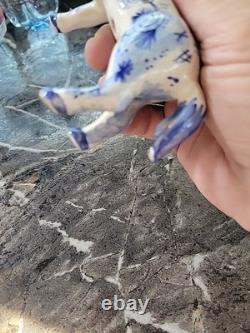 Vintage Delf Blue Horse Figurine Signed