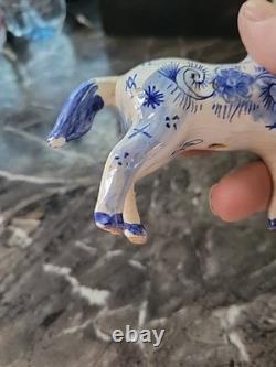 Vintage Delf Blue Horse Figurine Signed