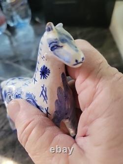 Vintage Delf Blue Horse Figurine Signed