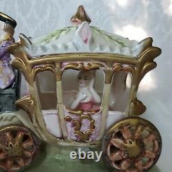 Vintage Dresden Capodimonte Horse & Carriage Porcelain Figurine Gorgeous Marked