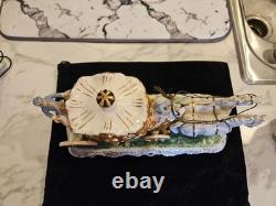 Vintage Dresden Capodimonte Porcelain Horse Carriage with Passenger