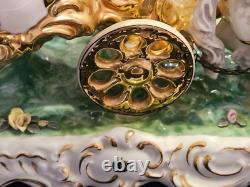 Vintage Dresden Capodimonte Porcelain Horse Carriage with Passenger