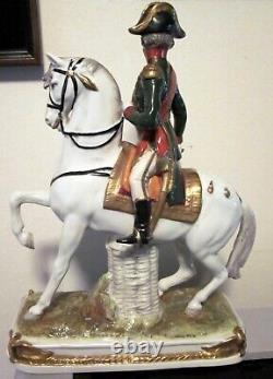 Vintage Dresden Kister Scheibe Alsbach BESSIERES Mounted Soldier Horse Figurine