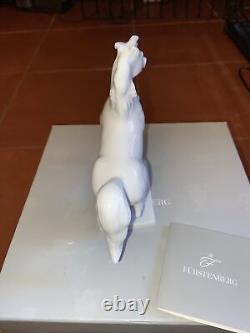 Vintage Fürstenberg Germany White Porcelain Horse Figurine With Box