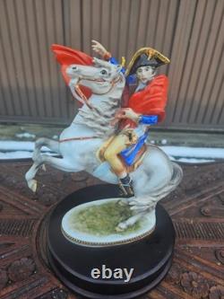 Vintage German KAISER porcelain napoleon horse figurine statue wood base