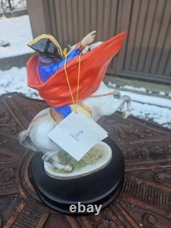 Vintage German KAISER porcelain napoleon horse figurine statue wood base