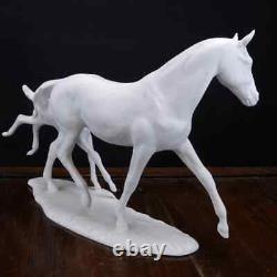 Vintage German Kaiser White Bisque Porcelain Mare & Foal Figure Marked